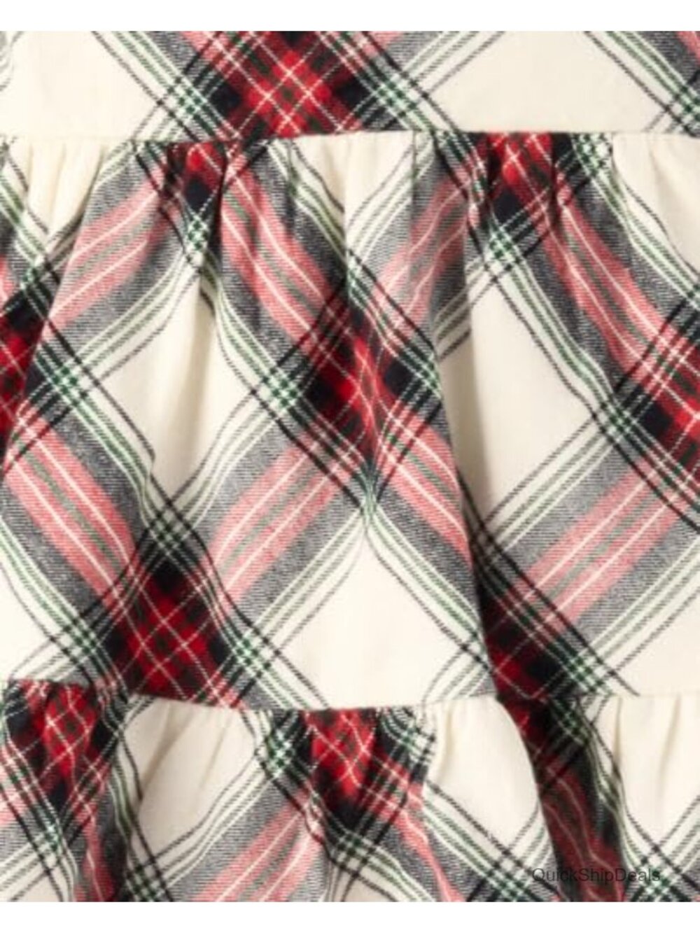 Baby Girls Long Sleeve Plaid Twill Dress with Diaper Cover - Picture 2 of 3